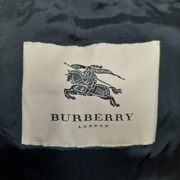 Burberry London Grey Belted Coat Black Knit Sleeves Wool Mohair Alpaca US Size 2 - Picture 11 of 12